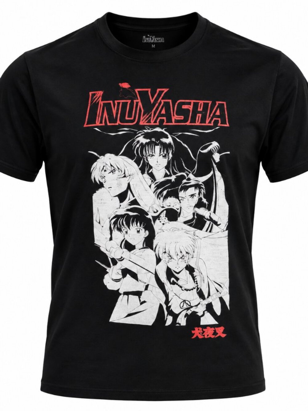 InuYasha Anime T Shirt Large Mens Black Manga Graphic Tee Used